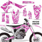 Preview: Psycho Kraken Background = Pink, Design color = White without number plates for Kawasaki KX450F 2019-2023