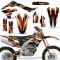 Preview: Attack Orange mit Nummernfeldern für Kawasaki KX450F 2019-2023