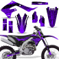Preview: Geometrik Background = Black, Design color = Purple without number plates for Kawasaki KX450F 2019-2023