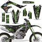 Preview: Mad-Hatter Background = Black, Design color = Green with number plates for Kawasaki KX450F 2019-2023