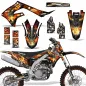 Preview: Firestorm Schwarz mit Nummernfeldern für Kawasaki KX450F 2019-2023