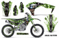 Preview: Mad-Hatter Hintergrund = Grün, Designfarbe = Schwarz mit Nummernfeldern für Kawasaki KX250F/KFX250 2017-2020