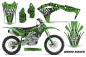 Preview: Widow Maker Hintergrund = Grün, Designfarbe = Schwarz mit Nummernfeldern für Kawasaki KX250F/KFX250 2017-2020