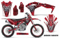Preview: Widow Maker Hintergrund = Rot, Designfarbe = Schwarz mit Nummernfeldern für Kawasaki KX250F/KFX250 2017-2020