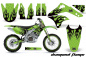 Preview: Diamond Flames Background = Green, Design color = Black with number plates for Kawasaki KX450F 2006-2008