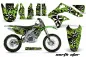 Preview: Northstar Hintergrund = Grün, Designfarbe = Weiß mit Nummernfeldern für Kawasaki KX450F 2006-2008