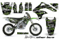 Preview: SilverStar - Silverhaze Background = Black, Design color = Green with number plates for Kawasaki KX450F 2006-2008