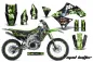 Preview: Mad-Hatter Hintergrund = Schwarz, Designfarbe = Grün mit Nummernfeldern für Kawasaki KX450F 2009-2011