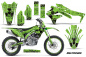 Preview: Meltdown Hintergrund = Grün, Designfarbe = Schwarz mit Nummernfeldern für Kawasaki KX450F 2016-2018