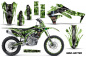 Preview: Mad-Hatter Hintergrund = Grün, Designfarbe = Schwarz mit Nummernfeldern für Kawasaki KX450F 2016-2018
