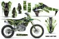 Preview: Mad-Hatter Hintergrund = Grün, Designfarbe = Schwarz mit Nummernfeldern für Kawasaki KX450F 2016-2018
