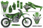 Preview: Widow Maker Hintergrund = Grün, Designfarbe = Schwarz mit Nummernfeldern für Kawasaki KX450F 2016-2018