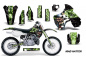 Preview: Mad-Hatter Hintergrund = Schwarz, Designfarbe = Grün ohne Nummernfeldern für Kawasaki KX500 1988-2004