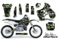 Preview: SilverStar - Silverhaze Hintergrund = Schwarz, Designfarbe = Grün ohne Nummernfeldern für Kawasaki KX500 1988-2004