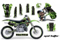 Preview: Mad-Hatter Hintergrund = Grün, Designfarbe = Schwarz mit Nummernfeldern für Kawasaki KX500 1988-2004