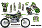 Preview: Mad-Hatter Hintergrund = Grün, Designfarbe = Silber mit Nummernfeldern für Kawasaki KX500 1988-2004