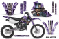 Preview: Mad Hatter Hintergrund = Lila, Designfarbe = Silber ohne Nummernfeldern für Kawasaki KX80/KX100 1995-1997