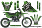 Preview: Widow Maker Hintergrund = Grün, Designfarbe = Schwarz mit Nummernfeldern für Kawasaki KX80/KX100 1995-1997