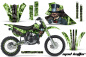 Preview: Mad Hatter Hintergrund = Grün, Designfarbe = Schwarz mit Nummernfeldern für Kawasaki KX80/KX100 1995-1997