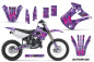 Preview: Butterfly Hintergrund = Lila, Designfarbe = Pink ohne Nummernfeldern für Kawasaki KX85/100 2001-2013