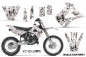 Preview: Butterfly Hintergrund = Weiß, Designfarbe = Schwarz mit Nummernfeldern für Kawasaki KX85/100 2001-2013