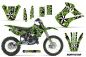 Preview: Northstar Hintergrund = Grün, Designfarbe = Weiß mit Nummernfeldern für Kawasaki KX85/100 2001-2013