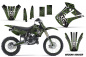 Preview: Widow Maker Hintergrund = Schwarz, Designfarbe = Grün mit Nummernfeldern für Kawasaki KX85/100 2001-2013