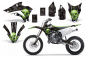 Preview: Checkered Skull Background = Black, Design color = Green without number plates for Kawasaki KX85/100 2014-2021