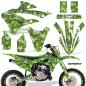 Preview: Butterfly Background = Green, Design color = White with number plates for Kawasaki KX85/112 2022-2024