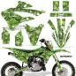Preview: Butterfly Hintergrund = Grün, Designfarbe = Weiß mit Nummernfeldern für Kawasaki KX85/112 2022-2024