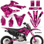 Preview: Butterfly Background = Pink, Design color = Black without number plates for Kawasaki KX85/112 2022-2024