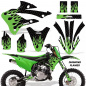 Preview: Diamond Flames Background = Black, Design color = Green without number plates for Kawasaki KX85/112 2022-2024