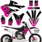 Preview: Diamond Flames Hintergrund = Schwarz, Designfarbe = Pink ohne Nummernfeldern für Kawasaki KX85/112 2022-2024