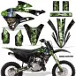 Preview: Mad-Hatter Hintergrund = Schwarz, Designfarbe = Grün ohne Nummernfeldern für Kawasaki KX85/112 2022-2024