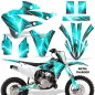 Preview: Metal Thunder Teal Blau ohne Nummernfeldern für Kawasaki KX85/112 2022-2024