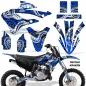 Preview: Psycho Kraken Hintergrund = Schwarz, Designfarbe = Blau ohne Nummernfeldern für Kawasaki KX85/112 2022-2024