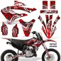 Preview: Psycho Kraken Hintergrund = Schwarz, Designfarbe = Rot ohne Nummernfeldern für Kawasaki KX85/112 2022-2024