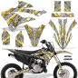 Preview: Royal Armor Background = Silver, Design color = Yellow without number plates for Kawasaki KX85/112 2022-2024