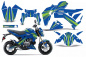 Preview: Contender Hintergrund = Blau, Designfarbe = Grün für Kawasaki Z125 Pro 2017-2024
