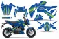 Preview: Contender Hintergrund = Blau, Designfarbe = Grün für Kawasaki Z125 Pro 2017-2024