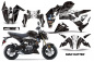 Preview: Mad-Hatter Hintergrund = Schwarz, Designfarbe = Weiß für Kawasaki Z125 Pro 2017-2024