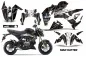 Preview: Mad-Hatter Hintergrund = Schwarz, Designfarbe = Weiß für Kawasaki Z125 Pro 2017-2024