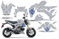 Preview: SilverStar - Reloaded Hintergrund = Silber, Designfarbe = Blau für Kawasaki Z125 Pro 2017-2024