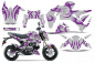 Preview: Tribe Hintergrund = Silber, Designfarbe = Lila für Kawasaki Z125 Pro 2017-2024