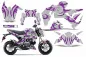 Preview: Tribe Hintergrund = Silber, Designfarbe = Lila für Kawasaki Z125 Pro 2017-2024