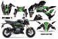 Preview: Mad-Hatter Hintergrund = Schwarz, Designfarbe = Grün für Kawasaki Z125 Pro 2017-2024