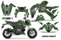 Preview: Widow Maker Hintergrund = Schwarz, Designfarbe = Grün für Kawasaki Z125 Pro 2017-2024