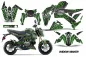 Preview: Widow Maker Hintergrund = Schwarz, Designfarbe = Grün für Kawasaki Z125 Pro 2017-2024