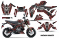 Preview: Widow Maker Hintergrund = Schwarz, Designfarbe = Rot für Kawasaki Z125 Pro 2017-2024