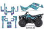 Preview: Butterfly Hintergrund = Aqua Blau, Designfarbe = Lila für Kawasaki KLF 220/250/300 Bayou